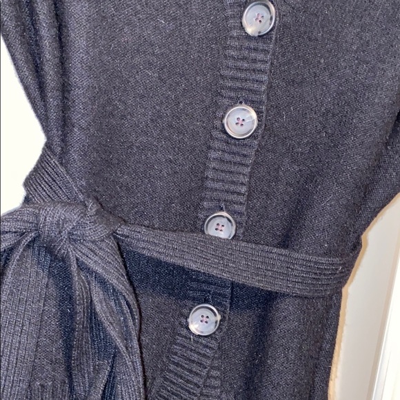 Banana Republic black 4 button cardigan sweater with detached belt. - Picture 9 of 13